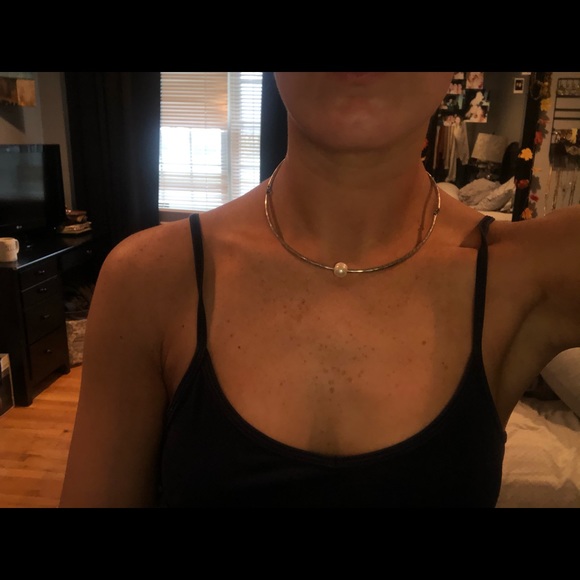 Silver choker with Opal Pearl center - Picture 2 of 3